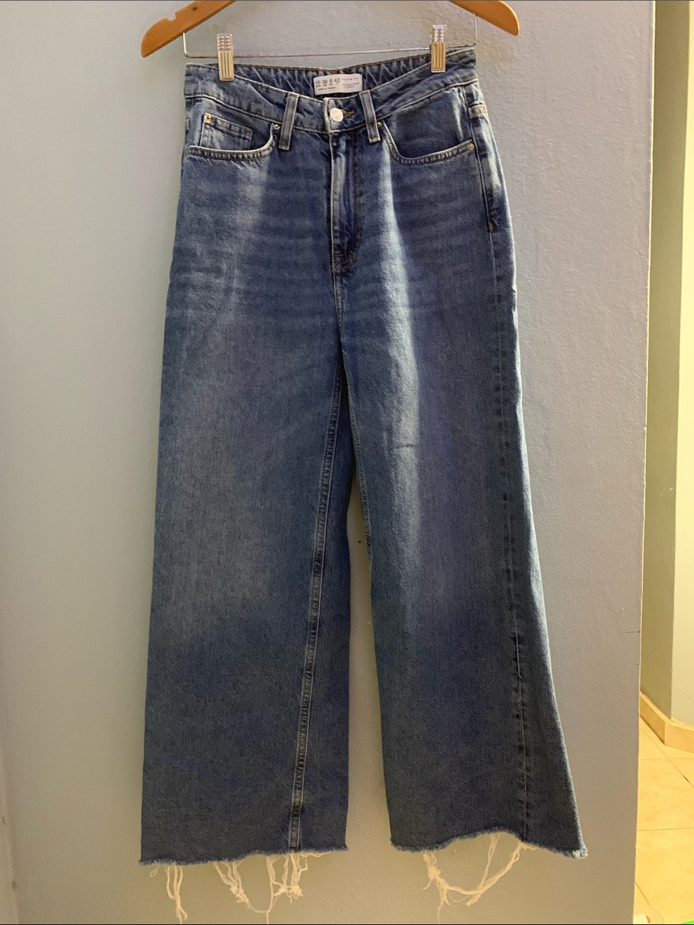 Primark Medium Blue High-Waist Wide-Leg Jeans